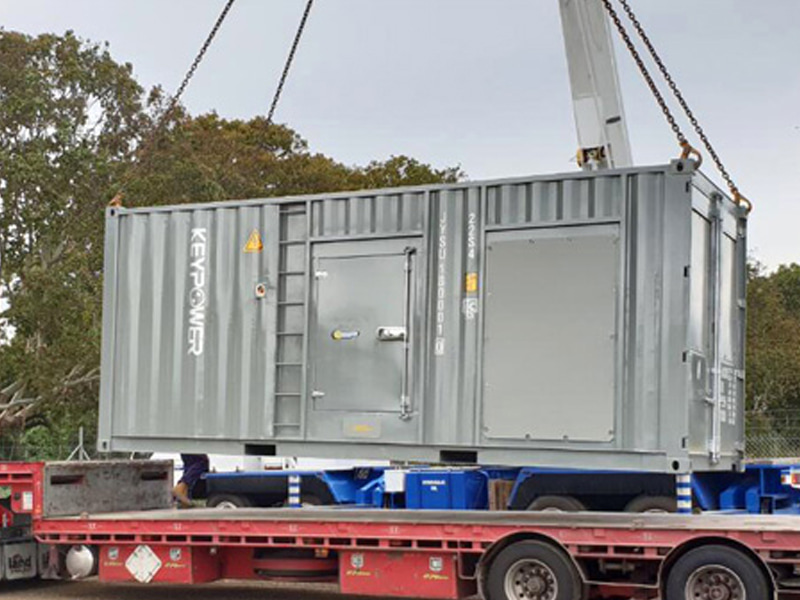 Generador en contenedores KEYPOWER de 900 kva con motor Cummins para el proyecto australiano de agua de Wide Bay